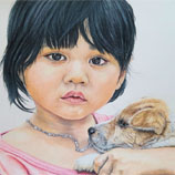 Petite vietnamienne et son chiot