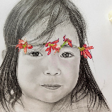 Petite laotienne à la couronne de fleurs